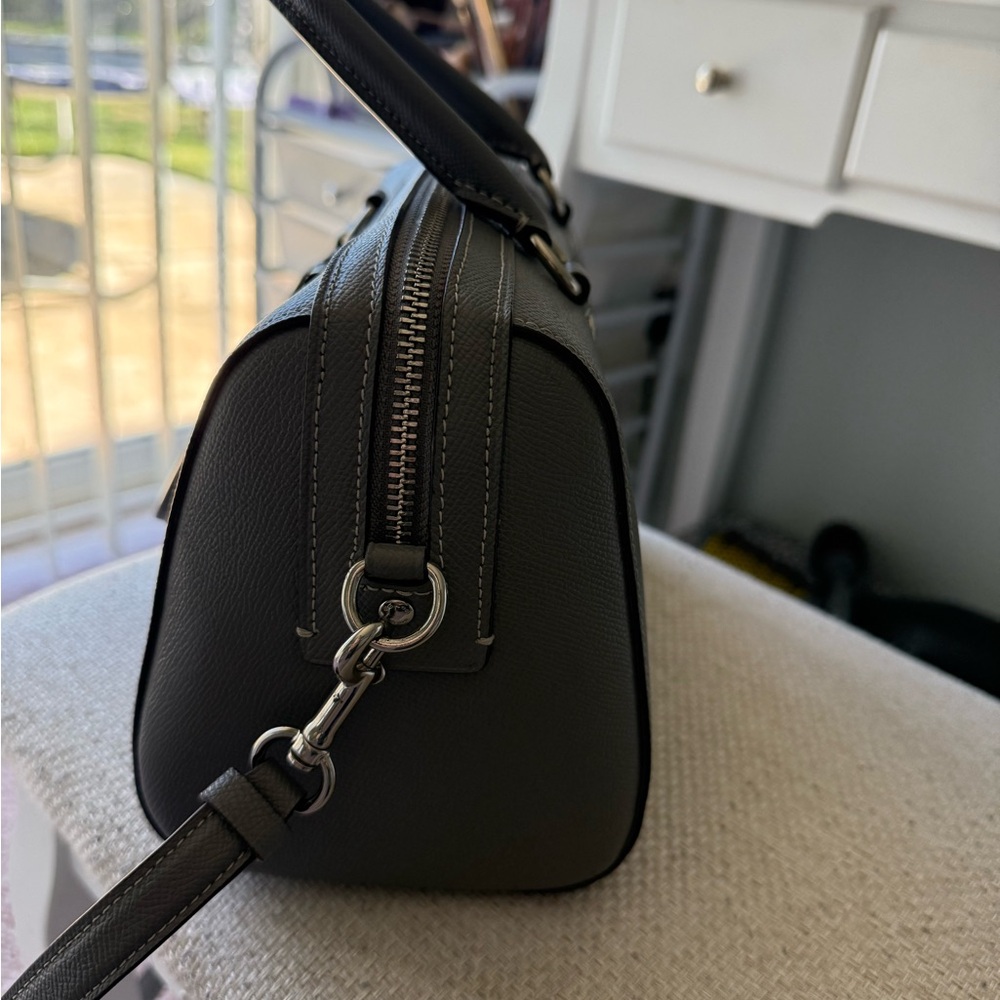 Coach Rowan Gray Leather Gray Bag - Picture 12 of 16